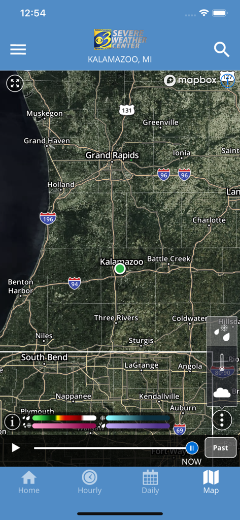 High resolution weather radar map of West Michigan in the WWMT app