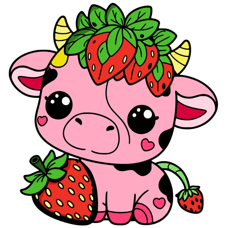 cute strawberry cow