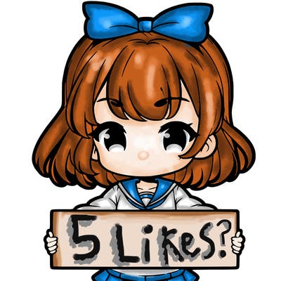 cute anime girl holding a sign