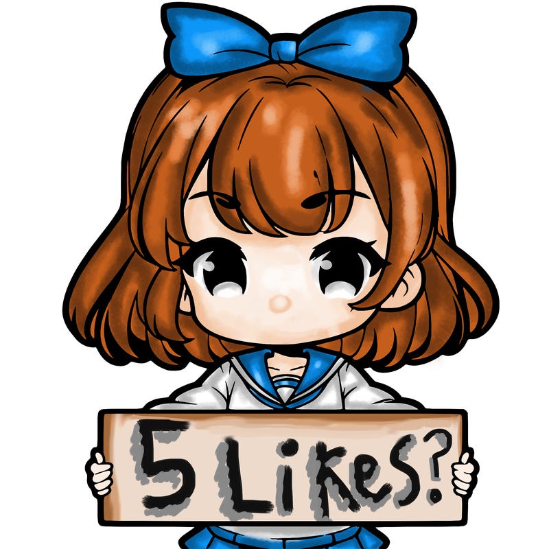 cute anime girl holding a sign