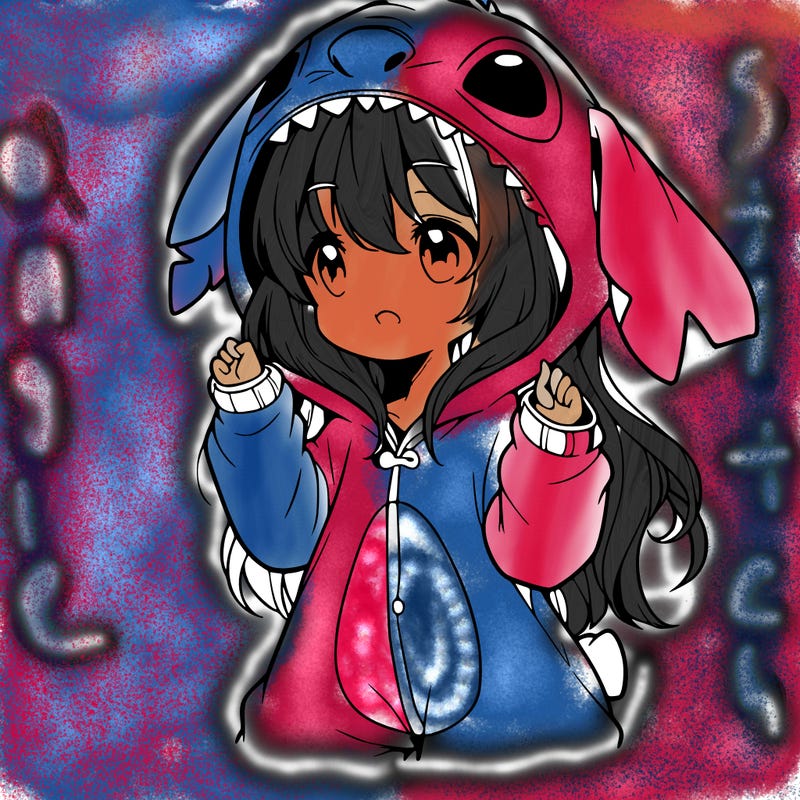 anime girl in a stitch onsie