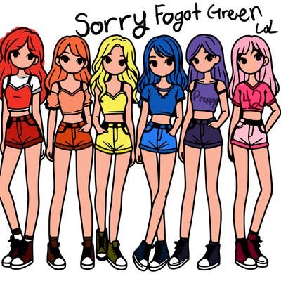 a group of girls wearing crop tops and shorts