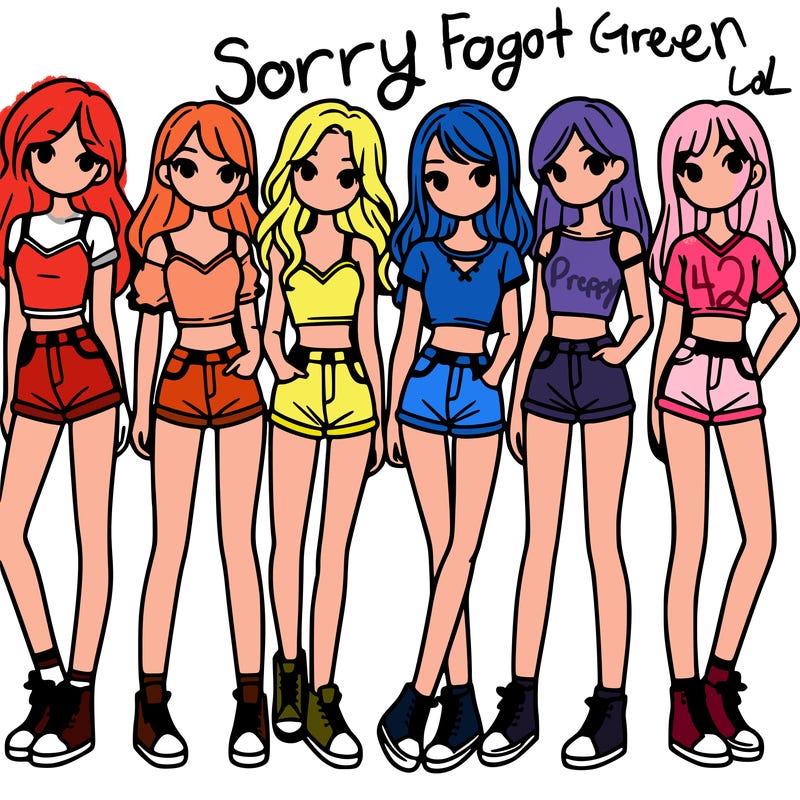 a group of girls wearing crop tops and shorts