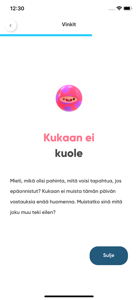 Chillaa - A mental health tip in the Chillaa app for reducing situational stress and fear of failure