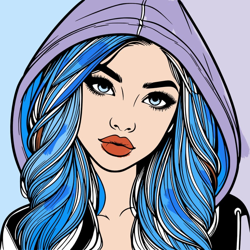 realistic beautiful girl with a hood on