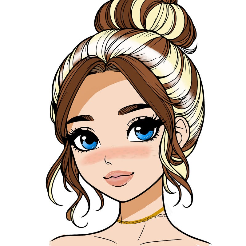 realistic pretty girl with hair in bun