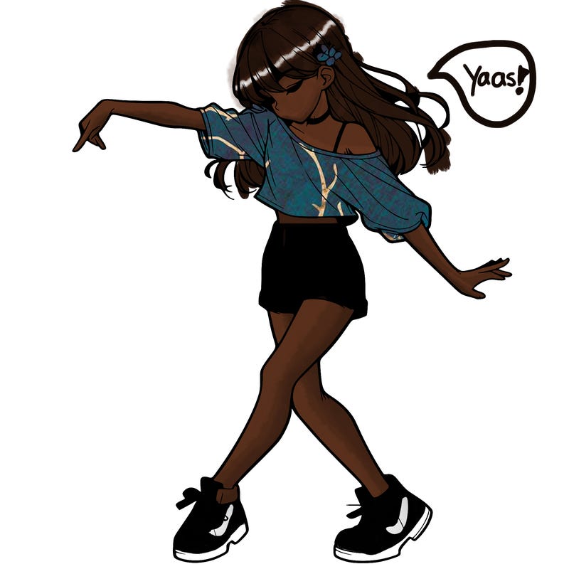 realistic girl danceing