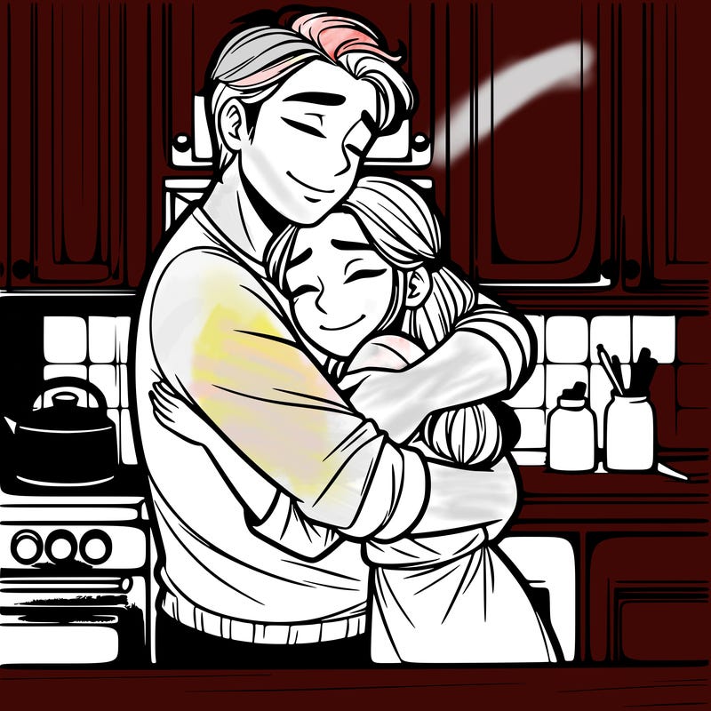 a man hugging a girl