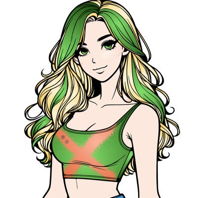 realistic girl with crop top