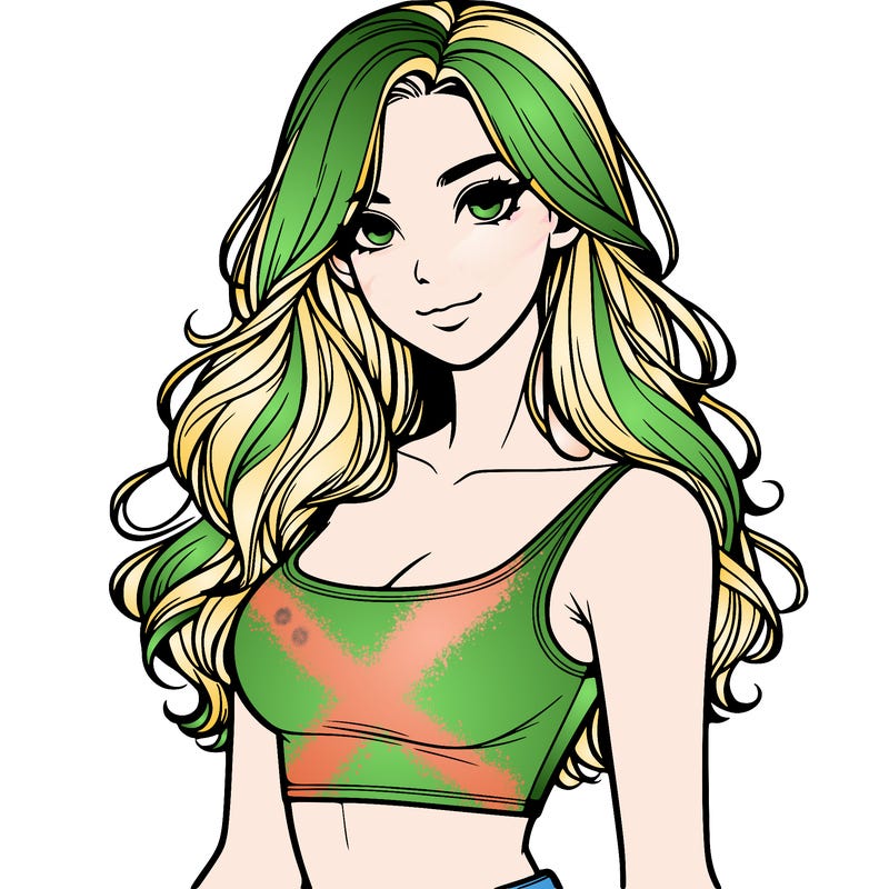 realistic girl with crop top