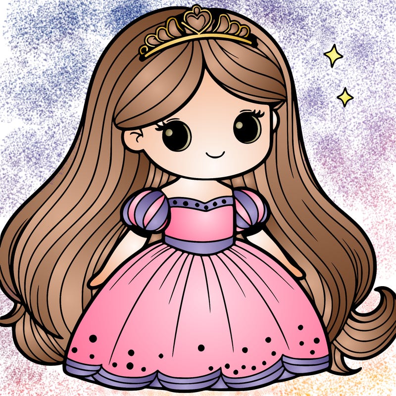 girl with a princess dress and long hair