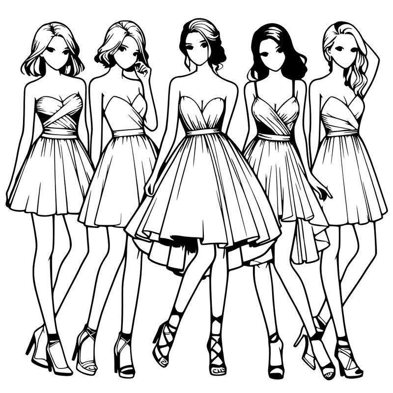 realistic girls with prom dress on