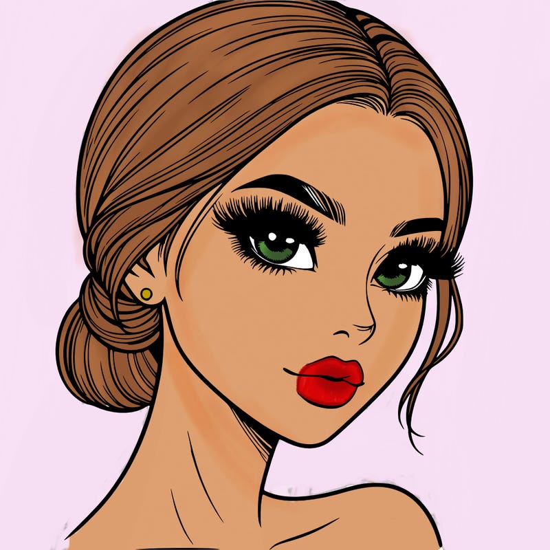 realistic girl with lashes