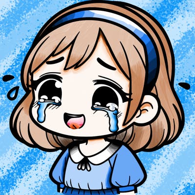 sad girl crying but smiling