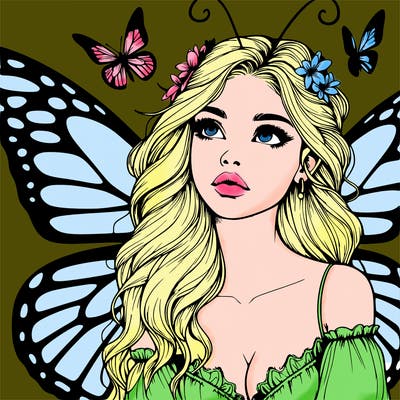butterfly fairy realistic girl