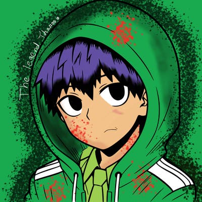 manga character with a hoodie