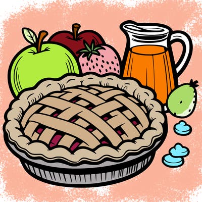 a pie of food