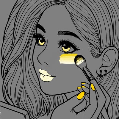 a realistic girl doing her makeup