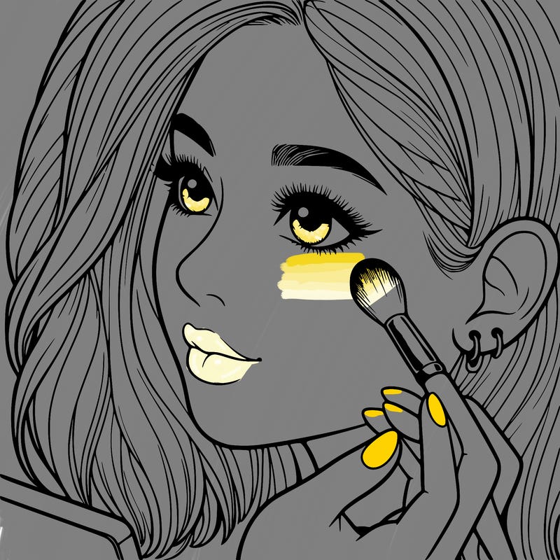 a realistic girl doing her makeup