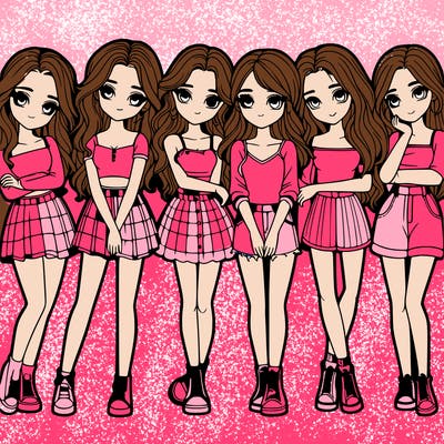 a group of girls realistic