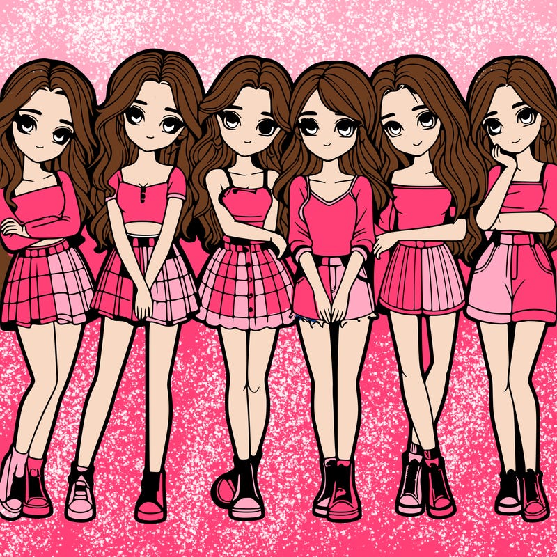 a group of girls realistic