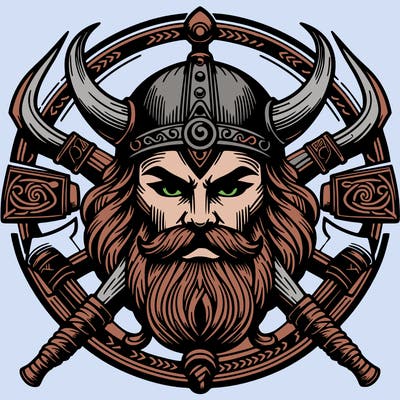 realistic valhalla god  symbol around