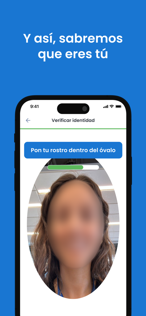 BICE ID - Uma tela de smartphone mostrando o aplicativo BICE ID realizando uma verificação de reconhecimento facial para verificação de identidade.