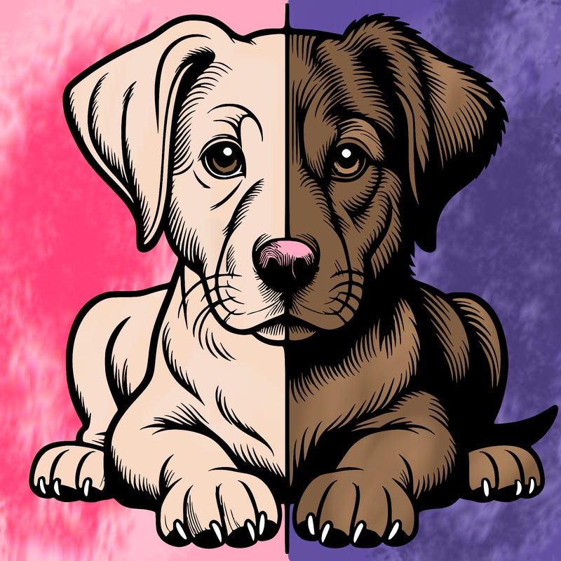 realistic dog split picture