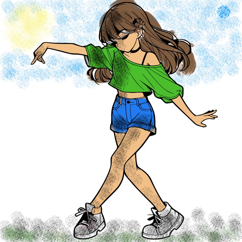 realistic girl danceing