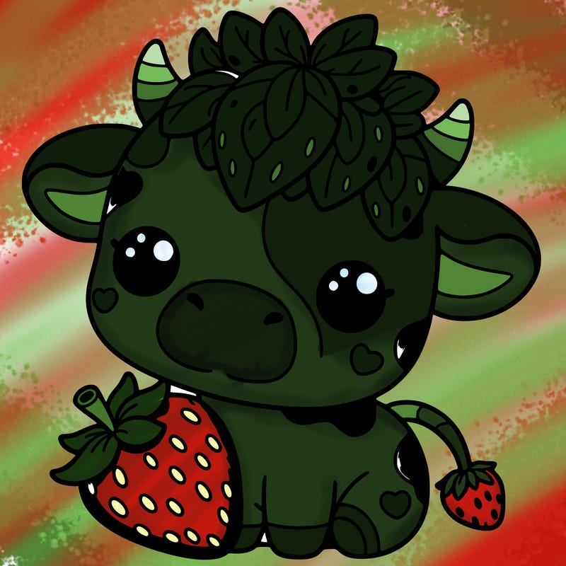 cute strawberry cow