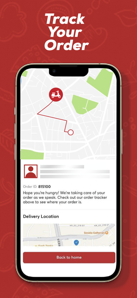 Deliver Addis - Deliver Addis mobile app interface showing a real time map for tracking a food delivery order
