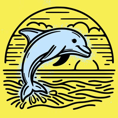 dolphin in a sunset