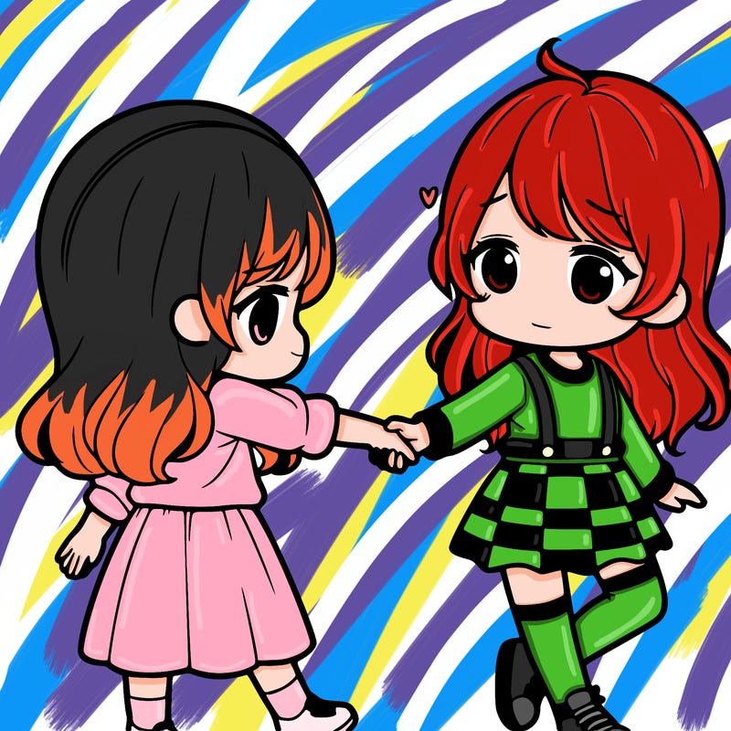 a girl holding a other girl s hand