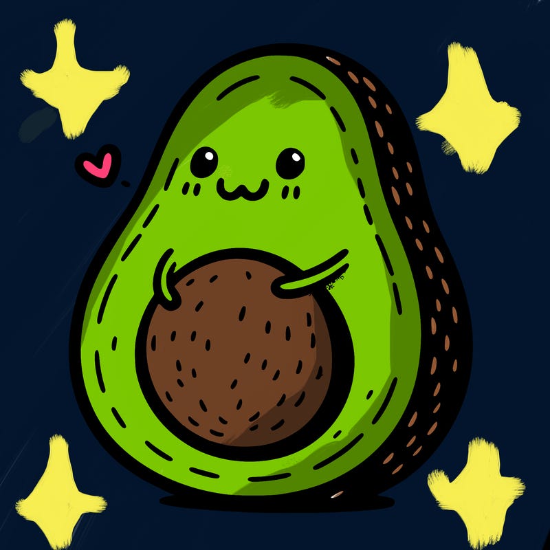 an avocado hugging an avocado