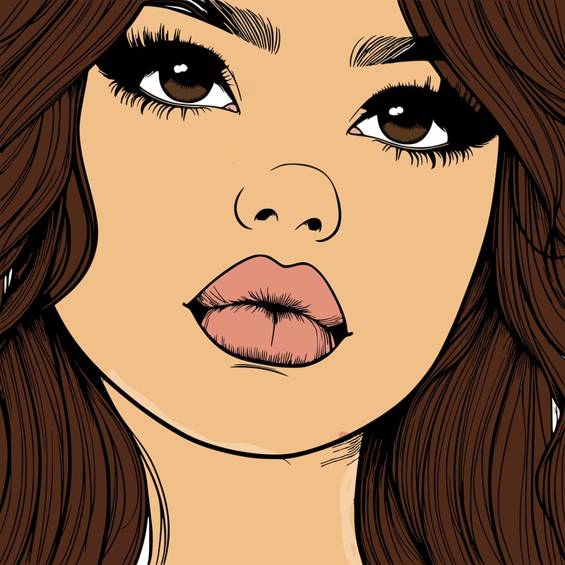 really realistic girl with lips