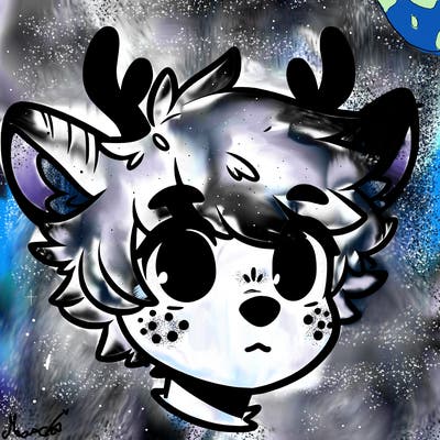 a humanoid deer with soft fluffy ears