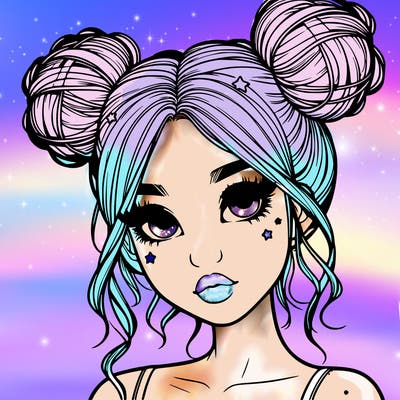 realistic girl with space buns