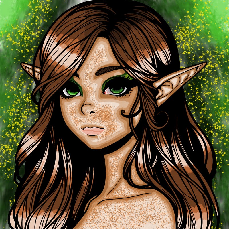 elf girl realistic dark fantasy