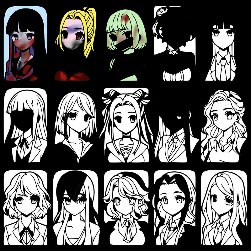 girls that look diffrent anime