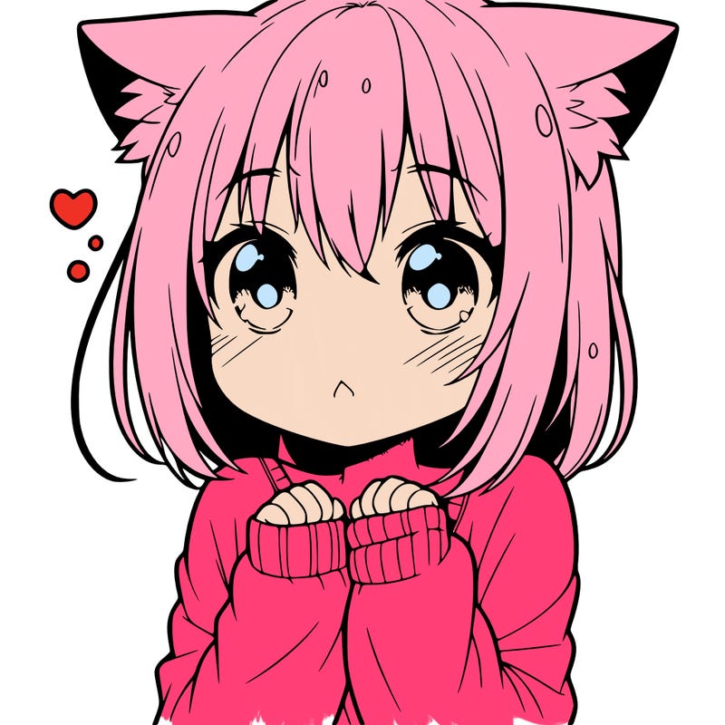shy anime catgirl