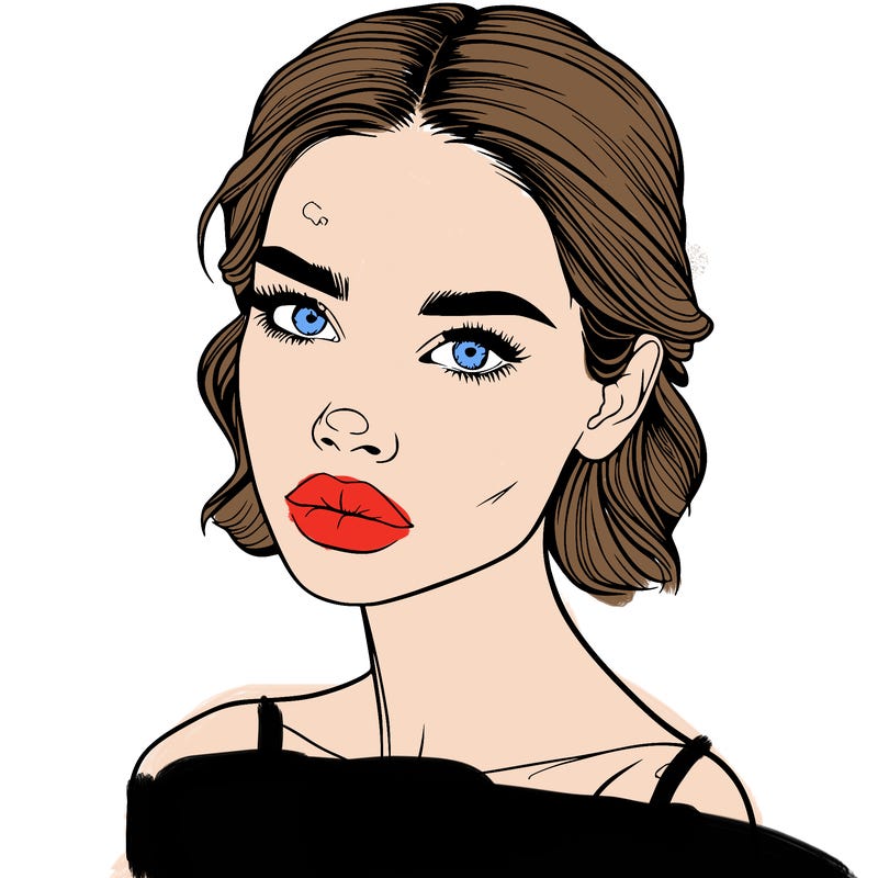 a fashion model with skin marks on her face realistic