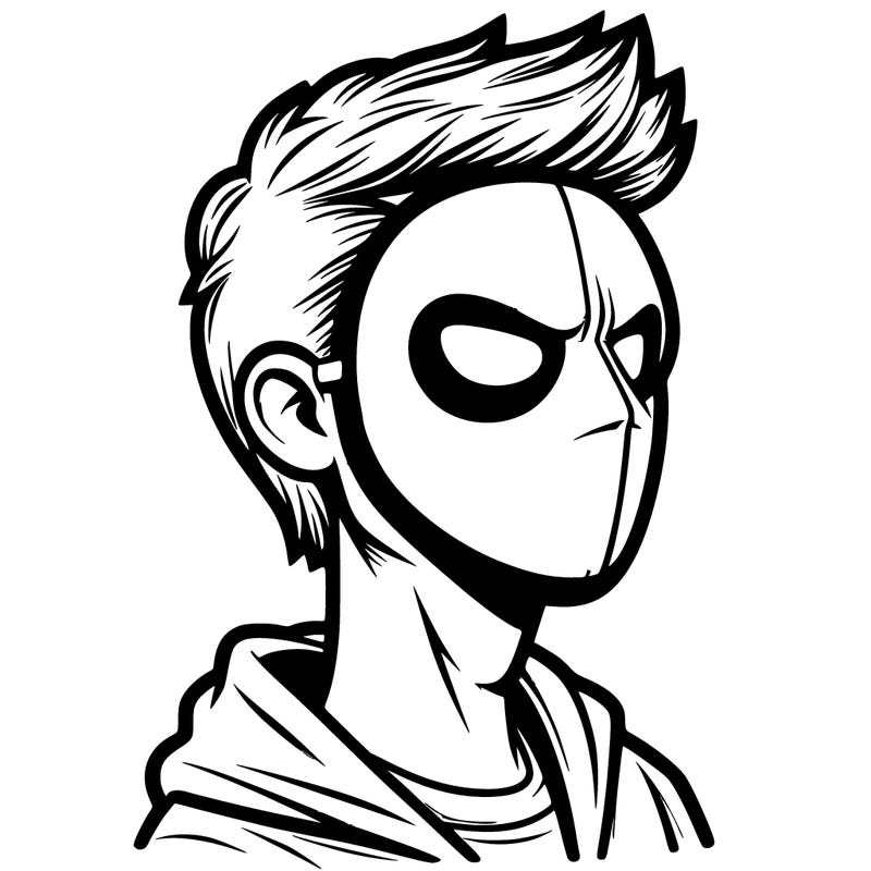 a guy with a mask that covers his eyes