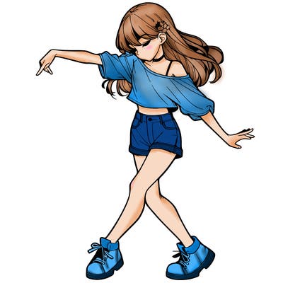 realistic girl danceing