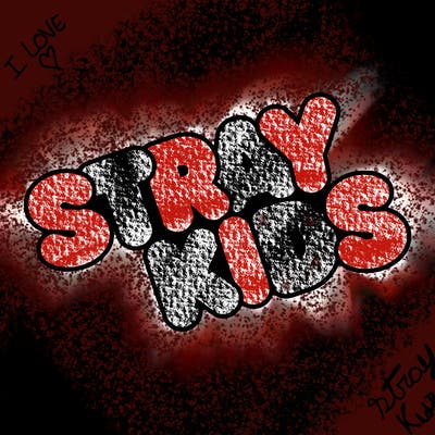 bubble letters saying stray kids