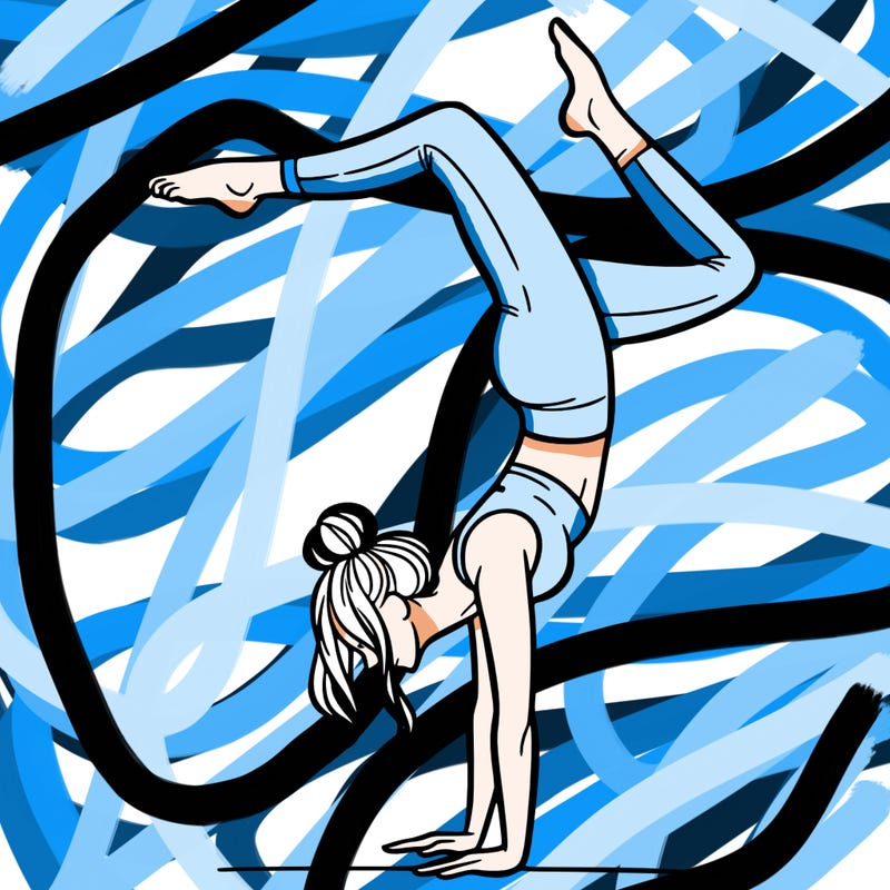 a woman doing a handstand