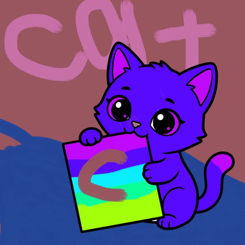 a small cat with a blank sheet of paper in its hand. the cat is sooooooo cute!