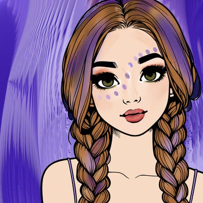 realistic girl with braids