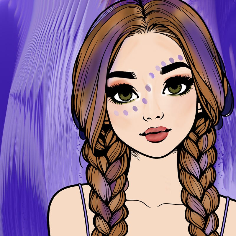 realistic girl with braids