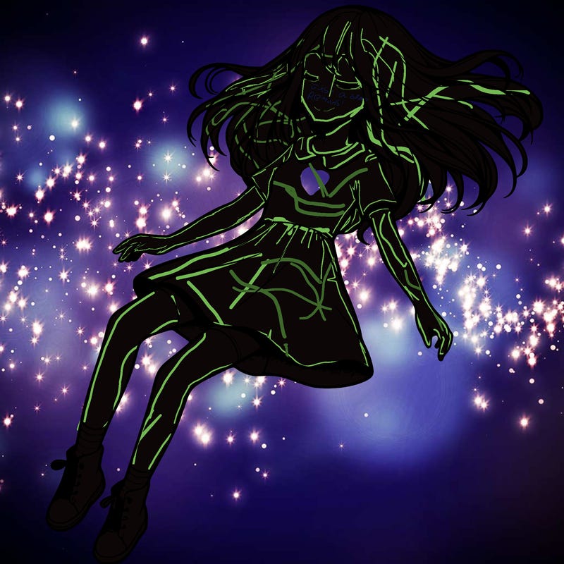 realistic girl floating