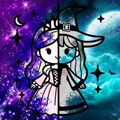 split princess and witch